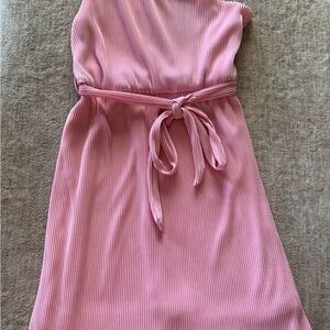 She + Sky Pink One Shoulder Dress